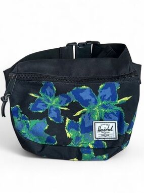 Herschel Supply Co Blue Floral Print Black Belt Bag